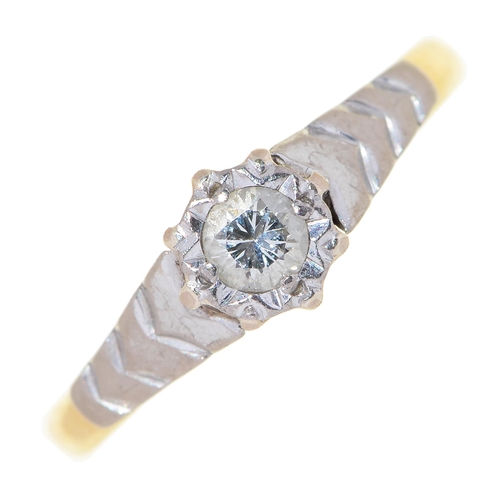 A diamond ring, illusion set in 18ct