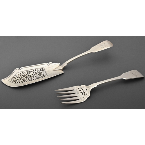 A Victorian silver fish slice and an