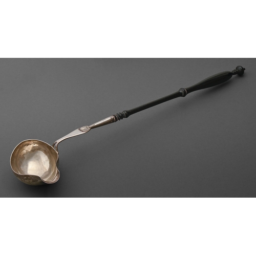 A Continental silver ladle, with engraved