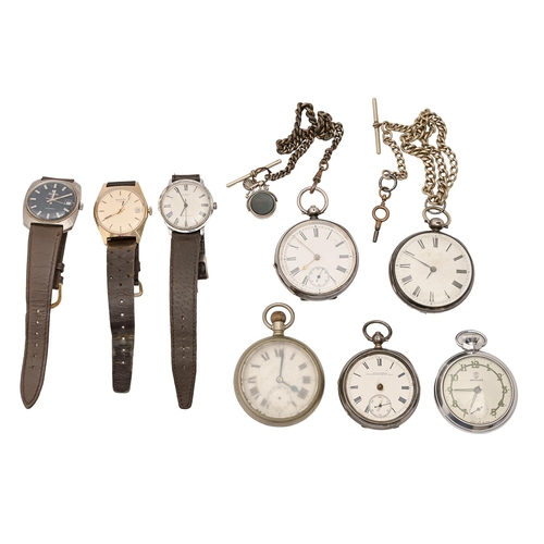 Three silver lever watches c1900  2fafd18