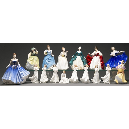 Sixteen Royal Doulton bone china figures