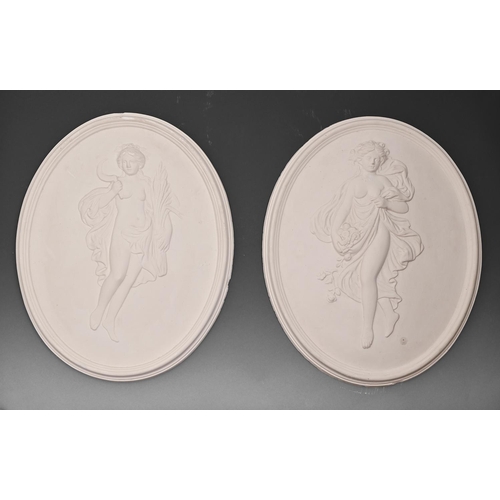 A pair of oval plaster bas reliefs 2fafeca