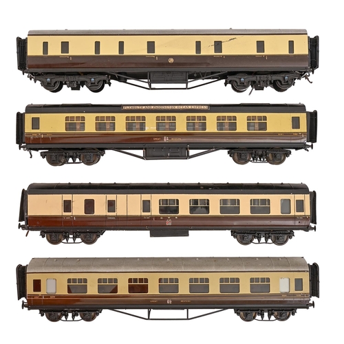 Four 7mm finescale GWR twin bogie corridor