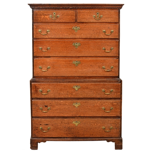 A George III oak chest on chest  2faff6f