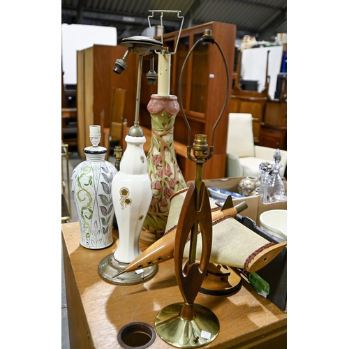 A mid century teak table lamp in 2faffef