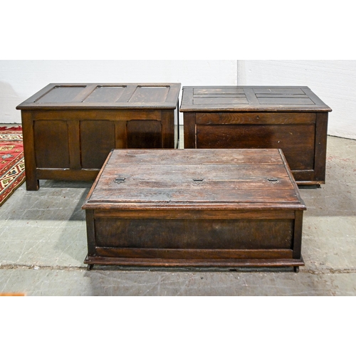 A panelled oak blanket box early 2faffdd