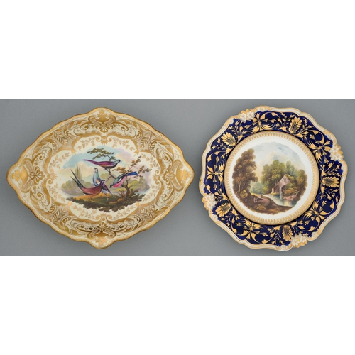 A Derby plate c1830 painted by 2fb0056