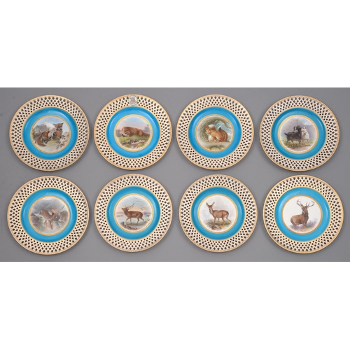 Eight Minton dessert plates painted 2fb0069