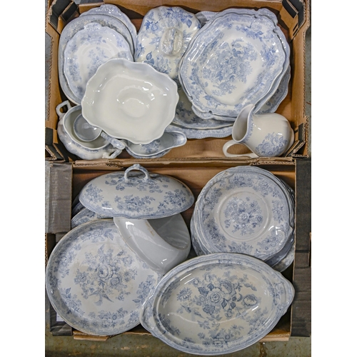 An extensive earthenware blue and white