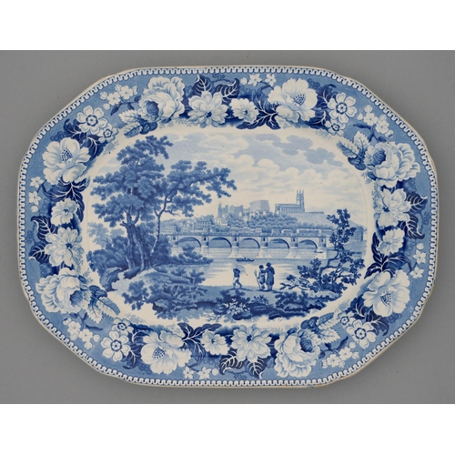 An Elkin, Knight & Co blue printed earthenware