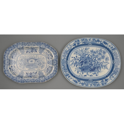 Two Minton blue printed earthenware