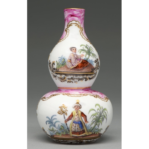 A Continental porcelain double gourd