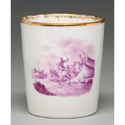 A German porcelain beaker, 19th c, painted