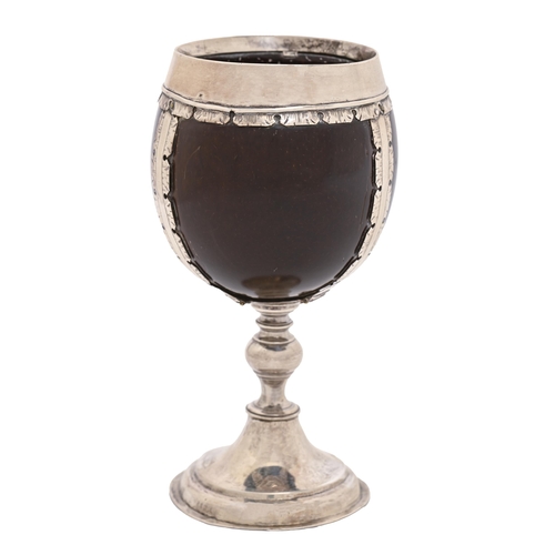 An English silver mounted coconut cup,