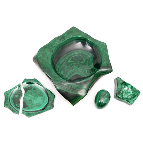 Minerals. A substantial malachite ashtray