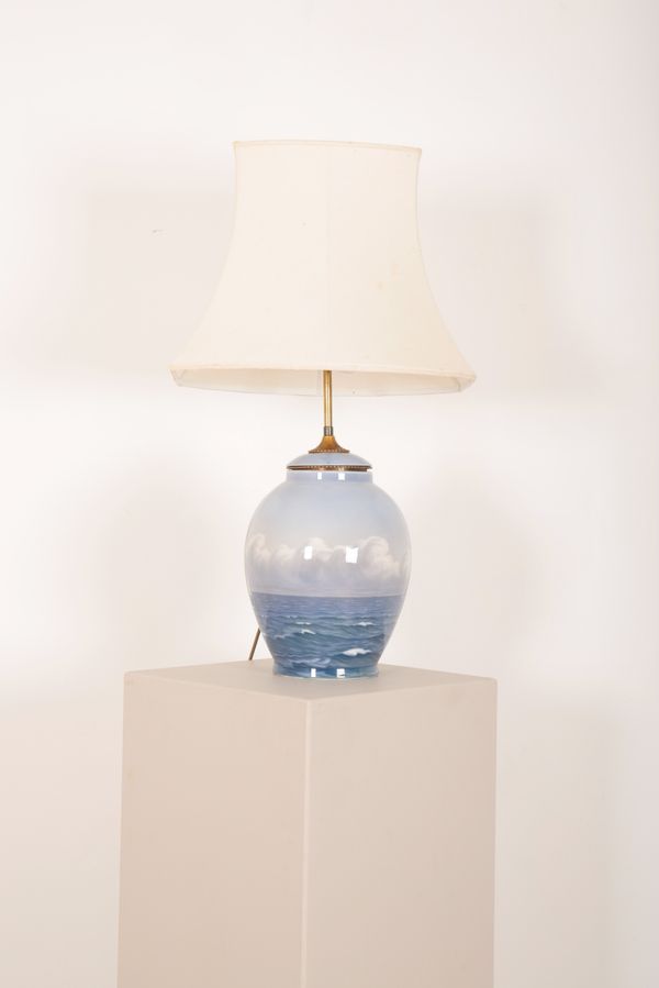 A ROYAL COPENHAGEN PORCELAIN TABLE LAMP