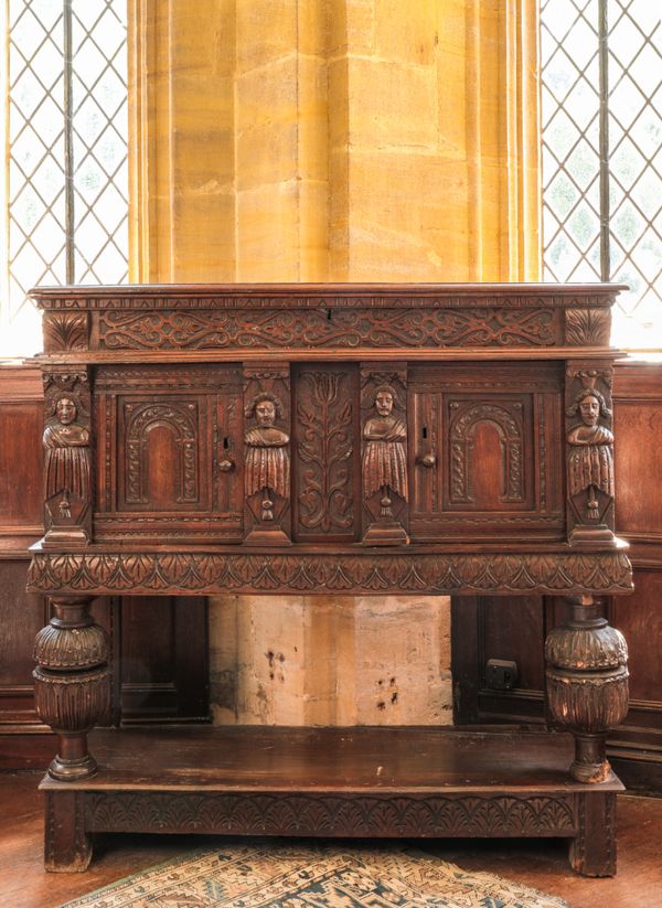 AN ELIZABETHAN OAK COURT CUPBOARD basically