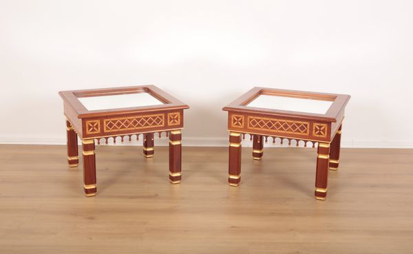 A PAIR OF MAHOGANY MARQUETRY AND 2fb024b
