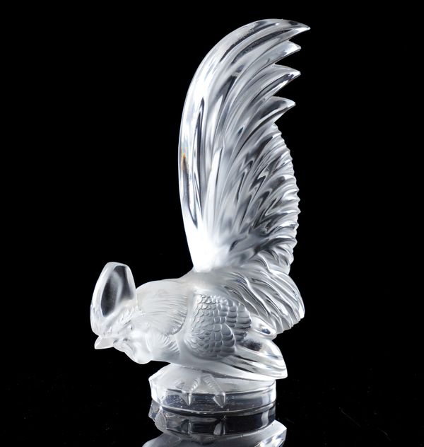 A LALIQUE COQ NAIN GLASS CAR 2fb0281