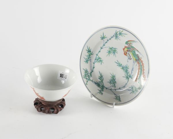 A CHINESE PORCELAIN BOWL AND A 2fb030a