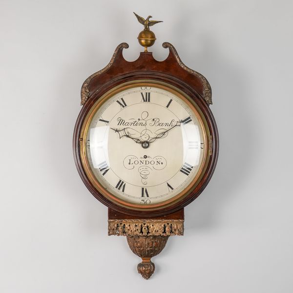 A GILT METAL-MOUNTED MAHOGANY DROP-DIAL