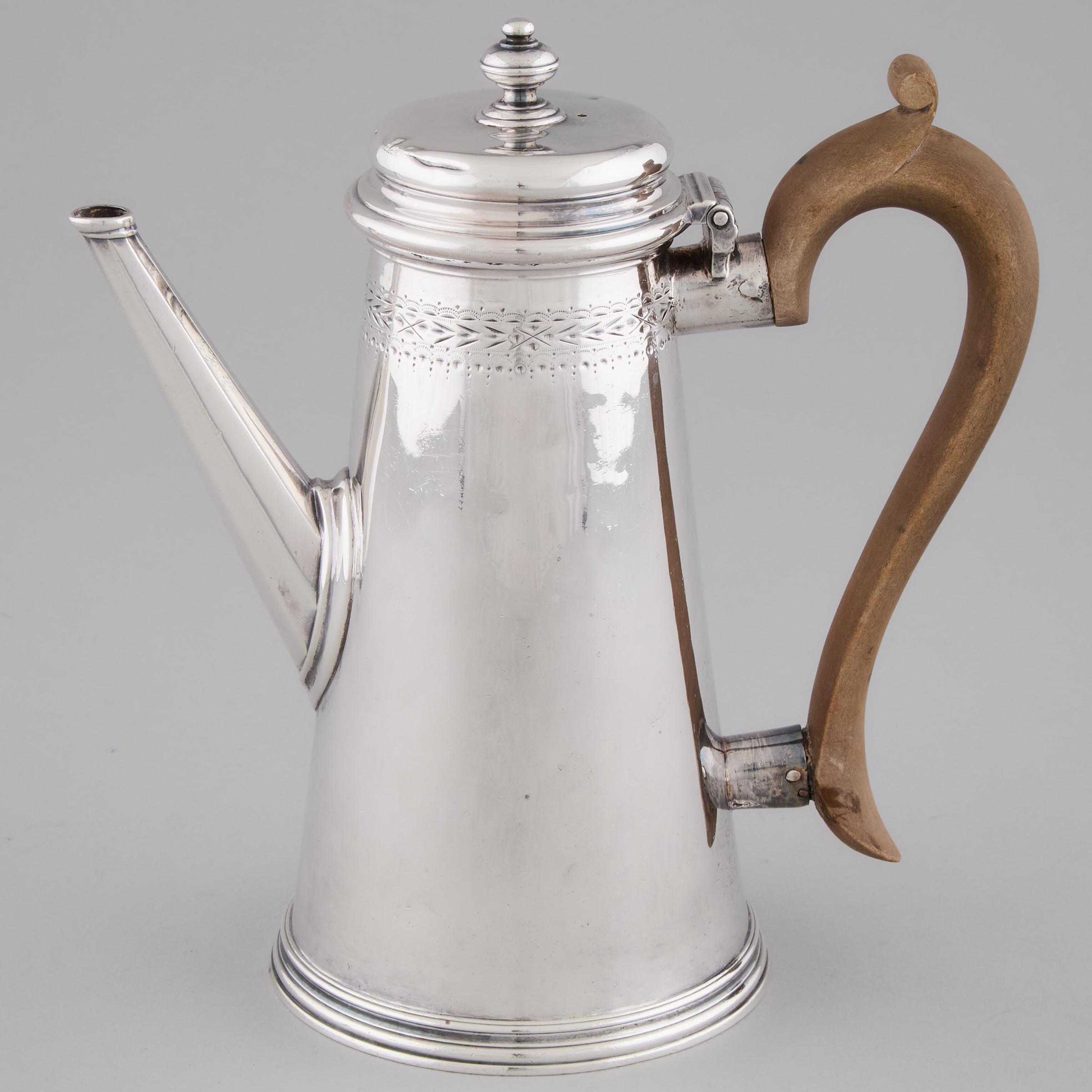 George II Silver Coffee Pot London  2fb0406