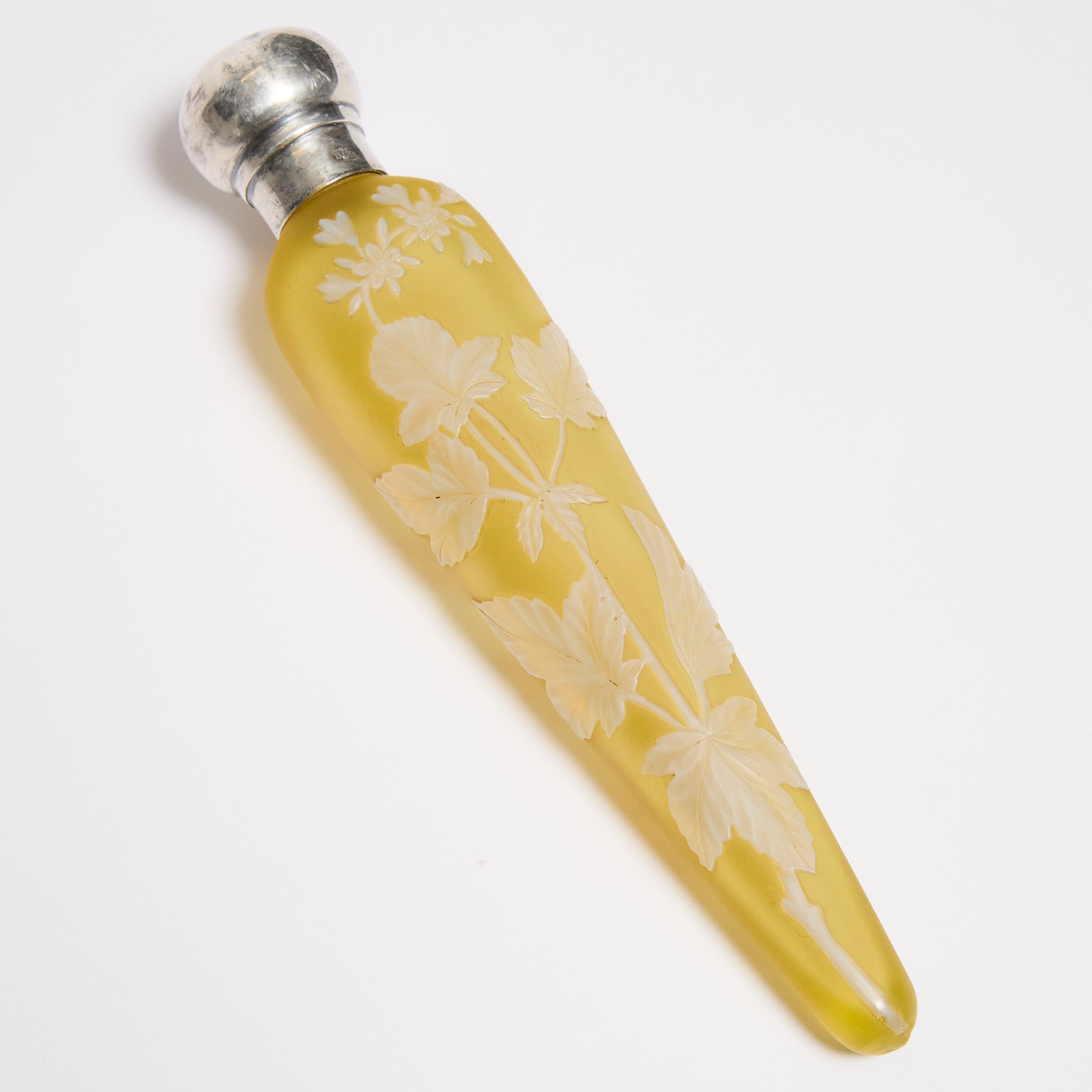 English Yellow Cameo Glass Perfume Bottle,