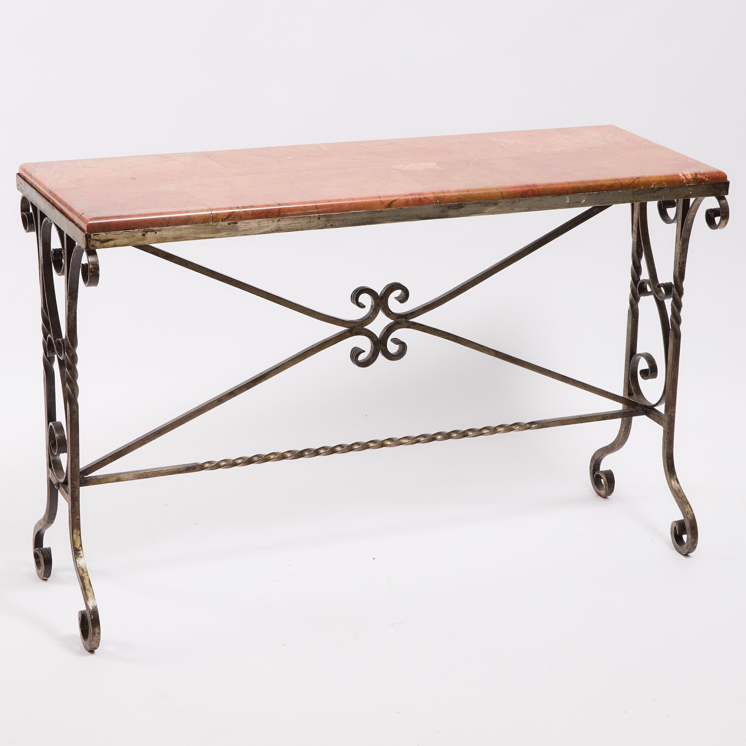 Wrought Iron Console Table, early-mid