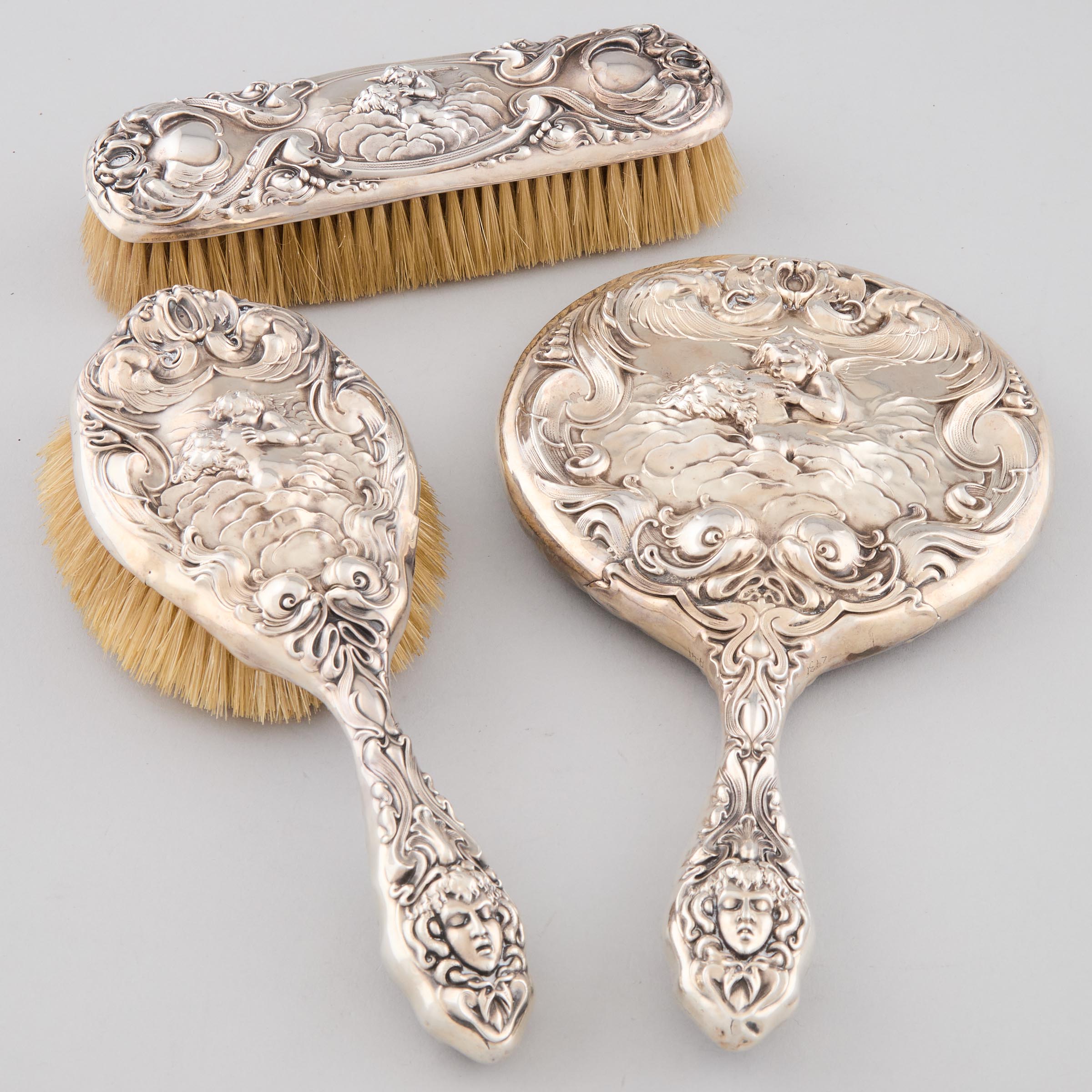 American Silver Dressing Table Set,