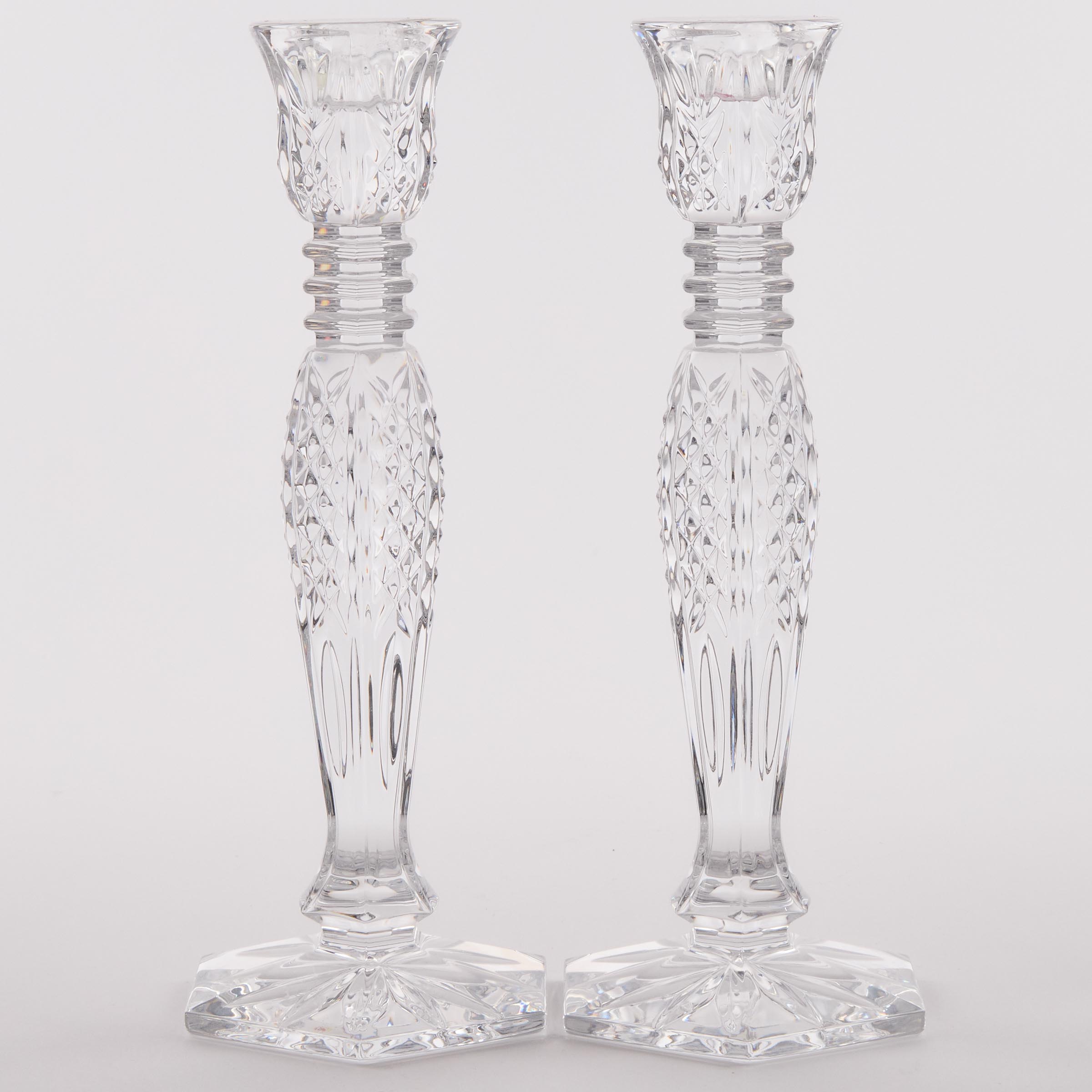 Pair of Waterford Cut Glass Candlesticks  2fb050f