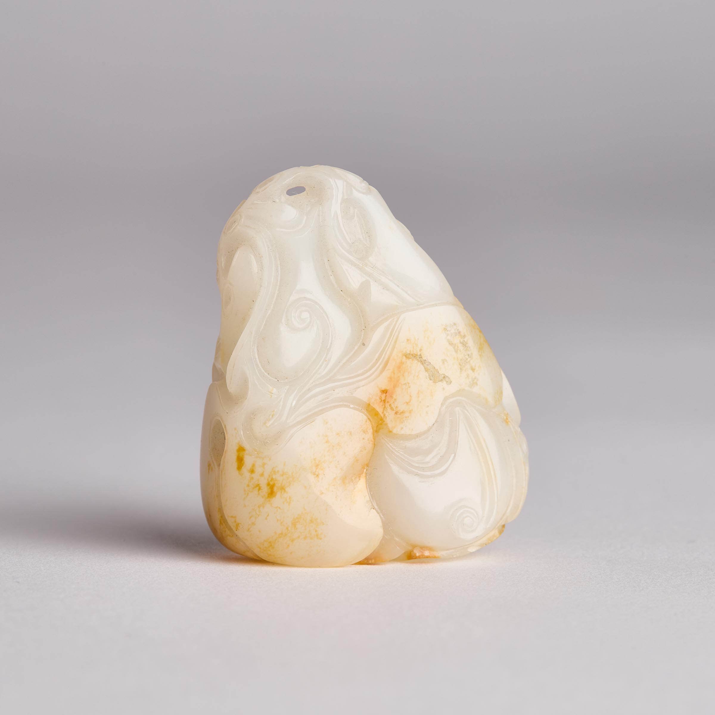 A White and Russet Jade Double Gourd  2fb05a1