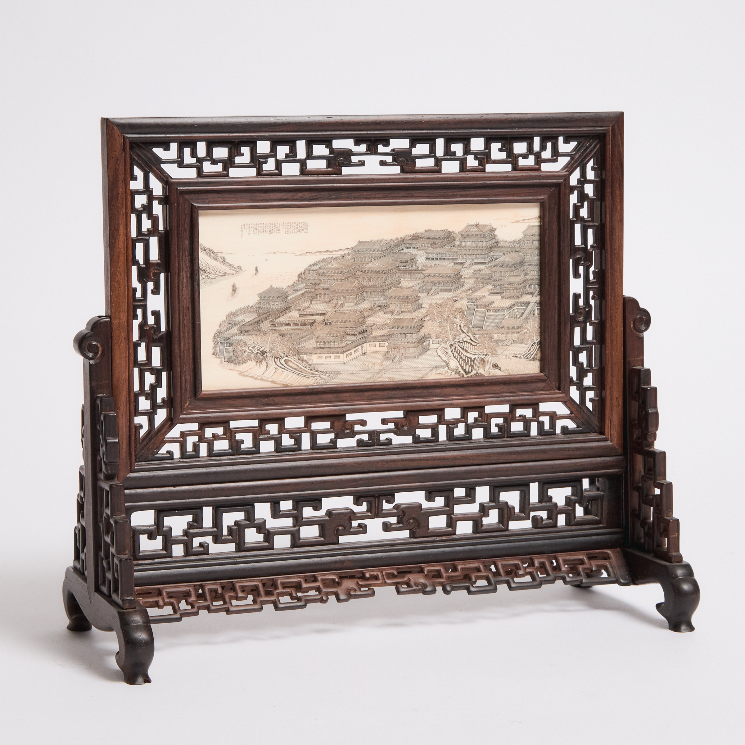 A Fine Ivory Landscape Table 2fb05ab