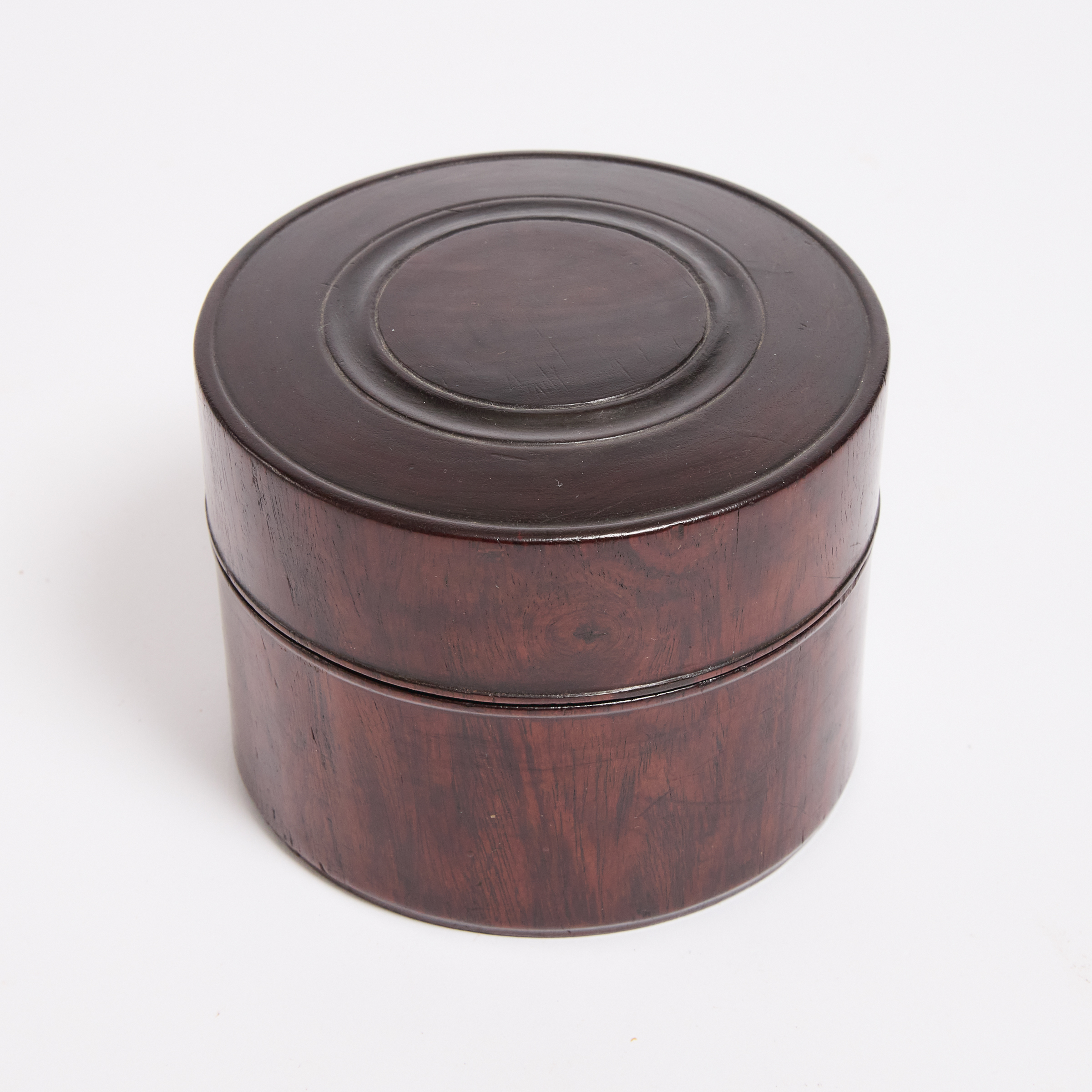 A Huanghuali Circular Box and Cover  2fb05bb