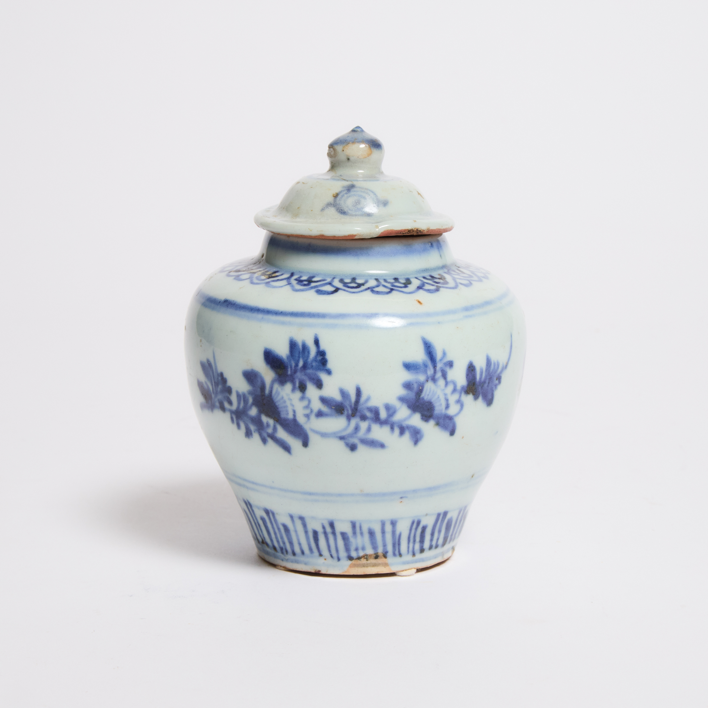 A Small Blue and White Jar and Cover,