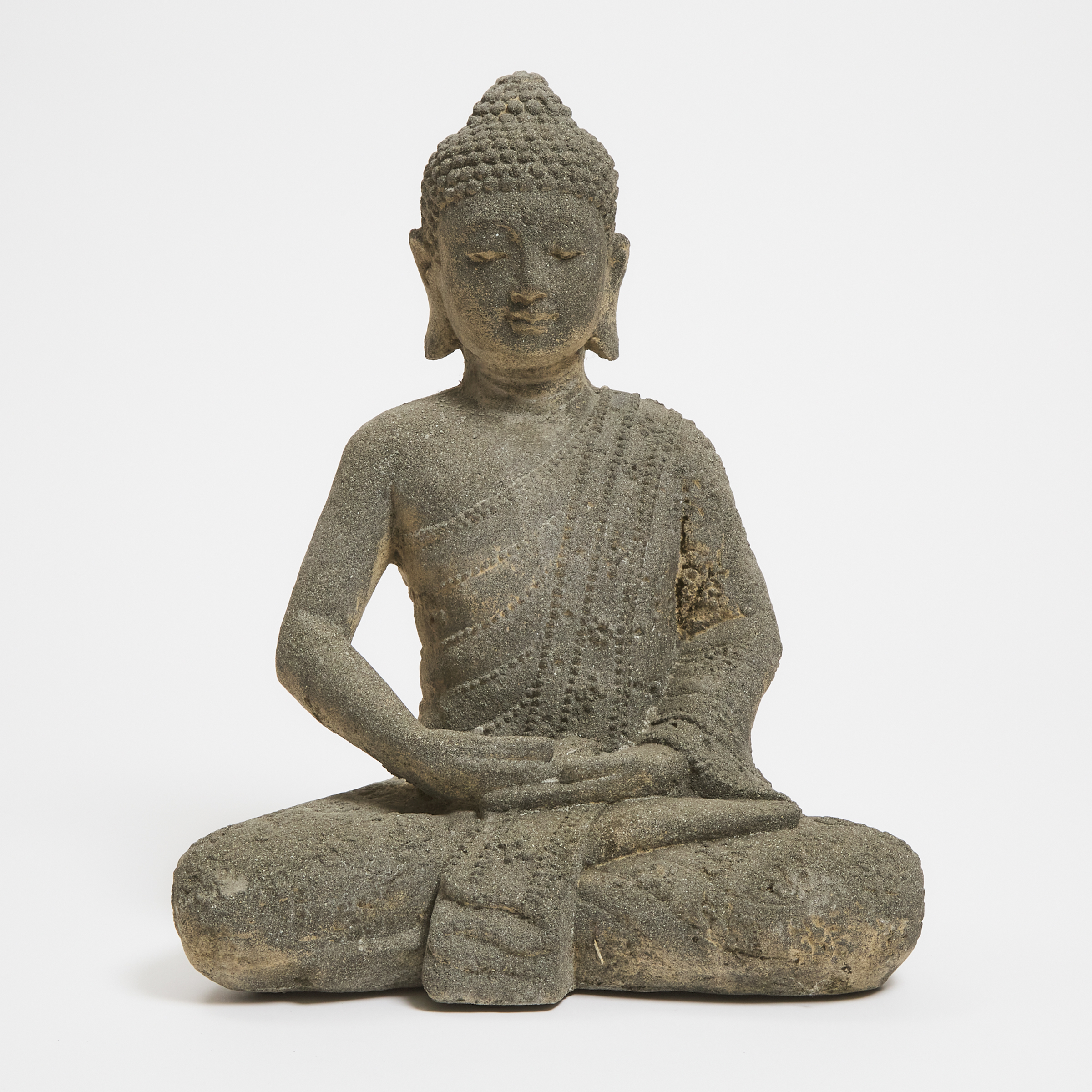 A Volcanic Stone Figure of Buddha  2fb06ad