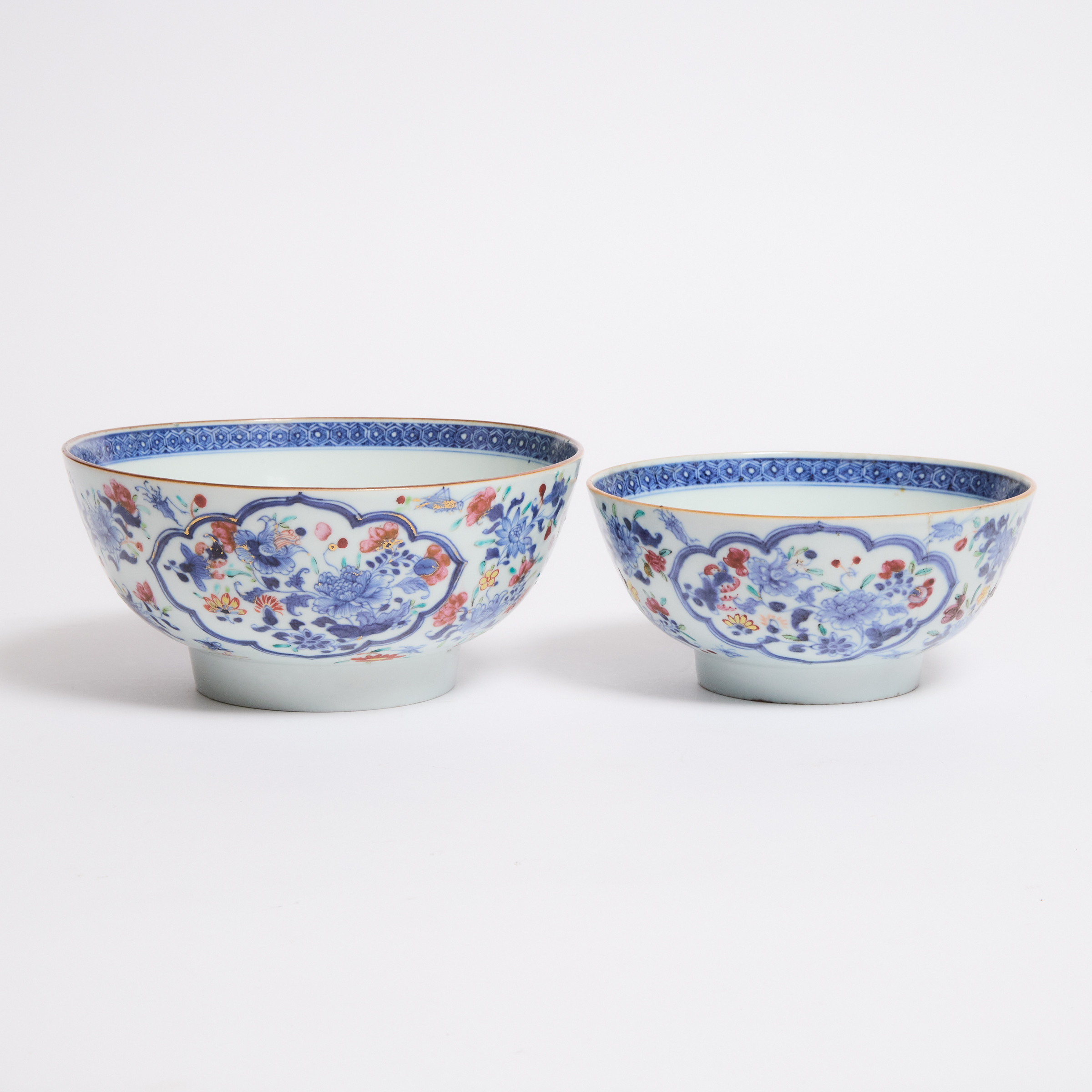 Two Chinese Export Enameled Blue and