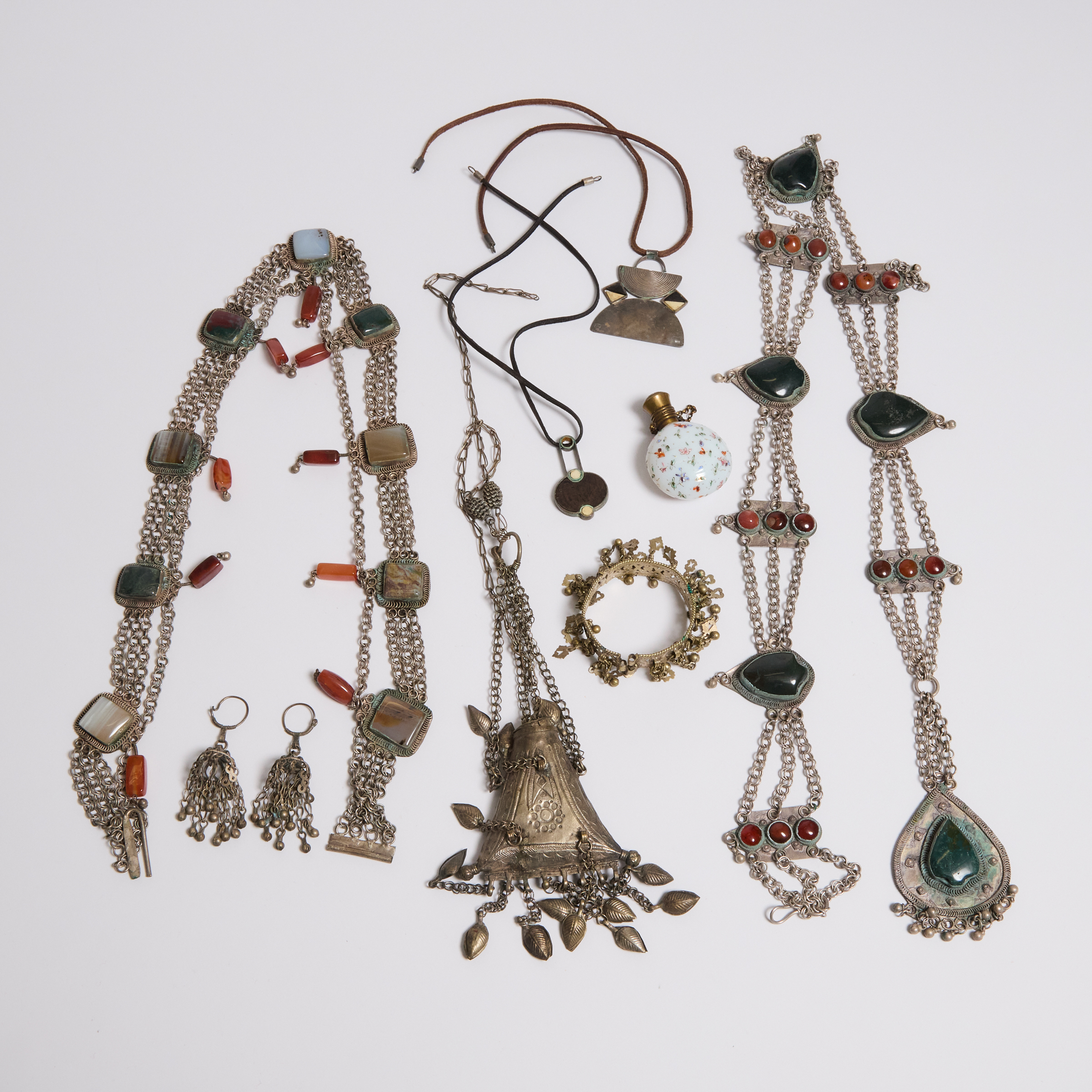 A Group of Eight Central Asian Jewellery