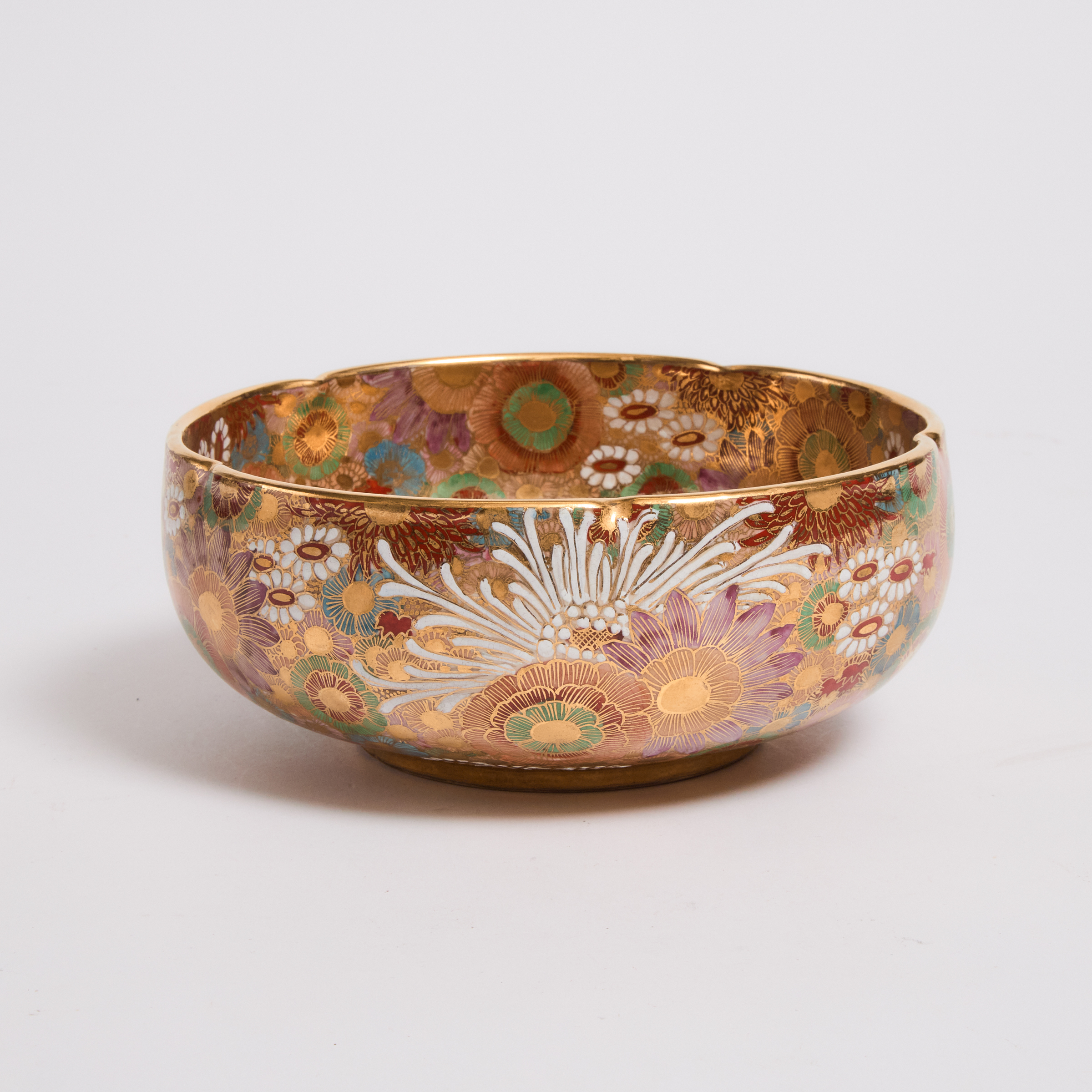 A Satsuma Millefleur Lobed Bowl  2fb06c6