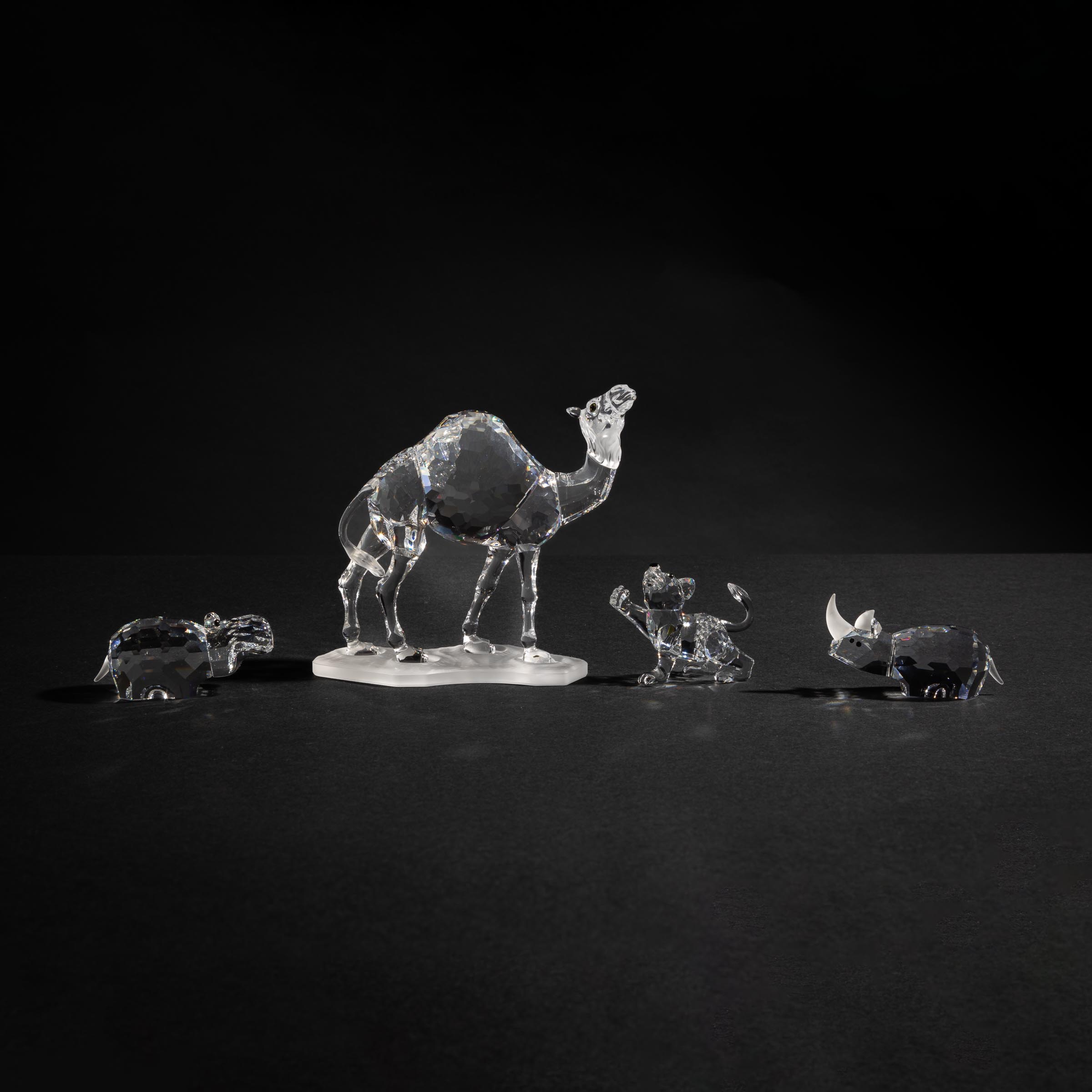 Four Swarovski Crystal Safari Animals