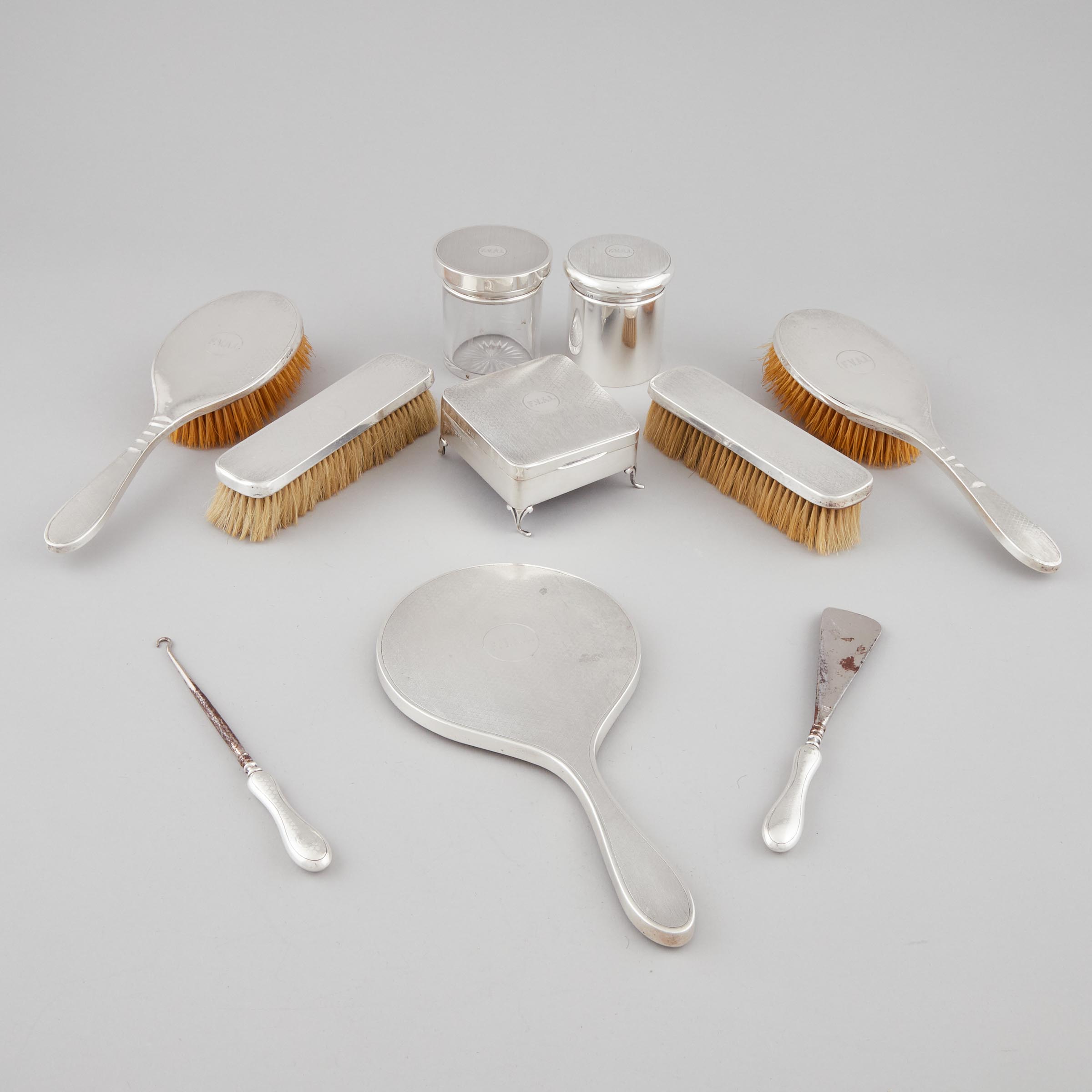 English Silver Dressing Table Set  2fb0779