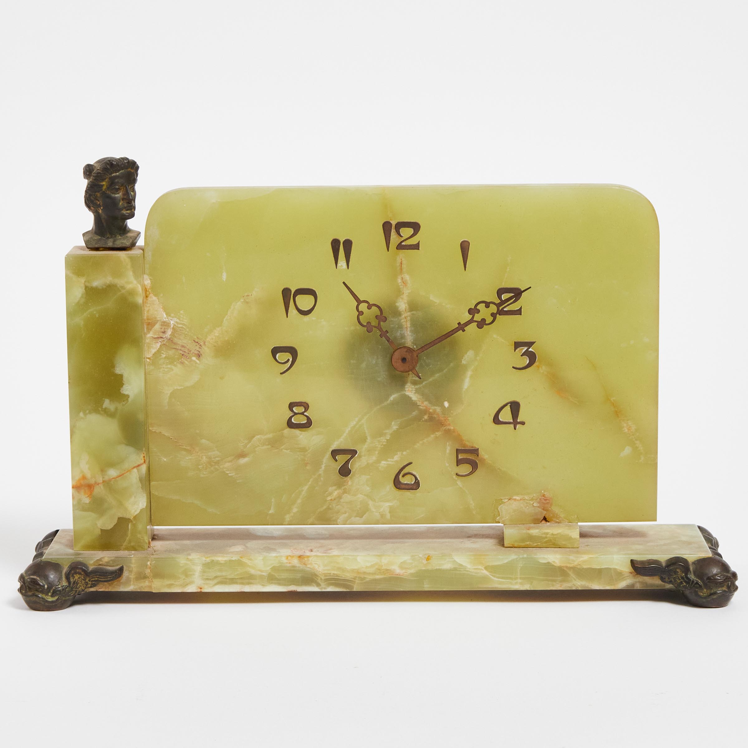 Art Deco Onyx Mantle Clock c 1930 2fb07c3