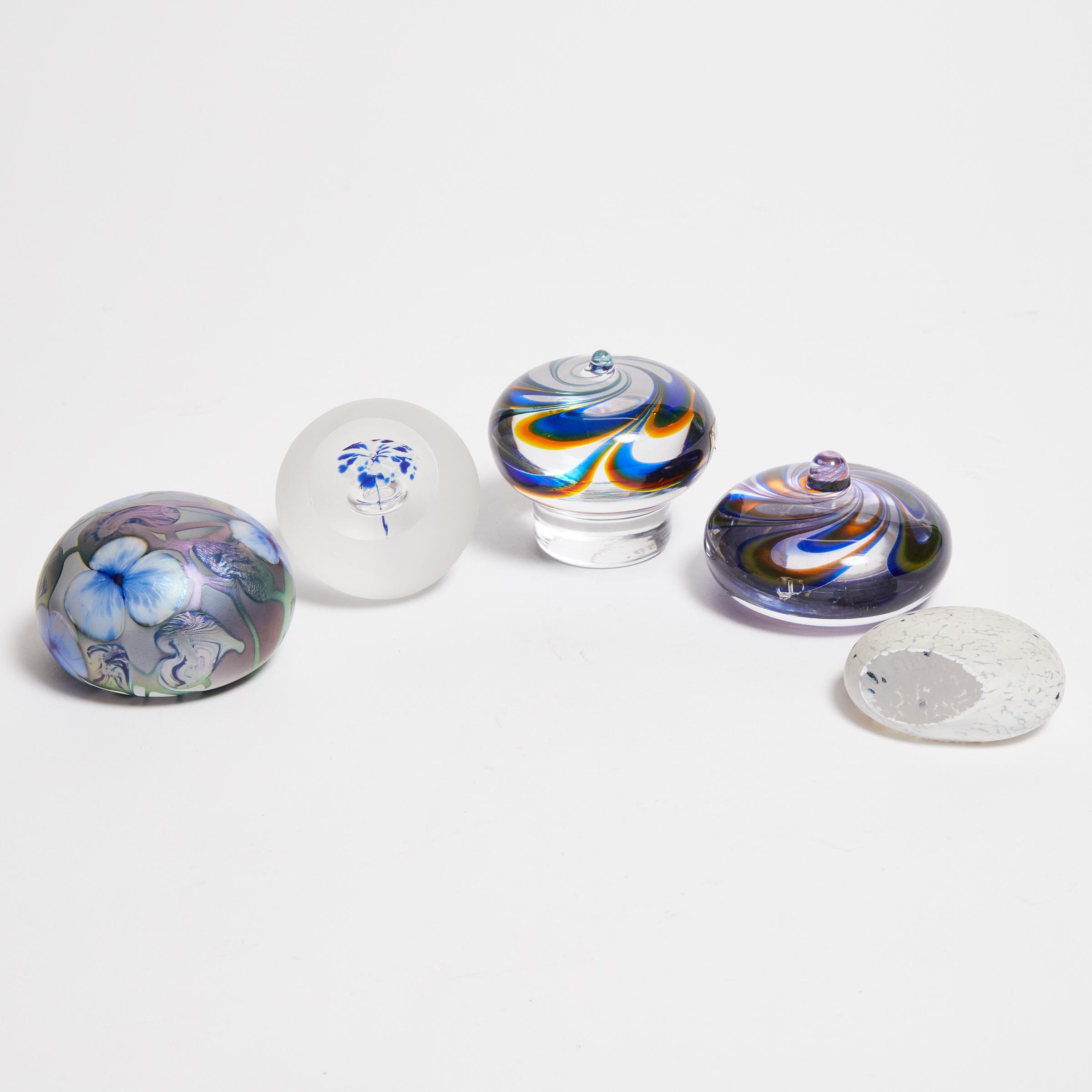 Five Glass Paperweights, Ann Wärff