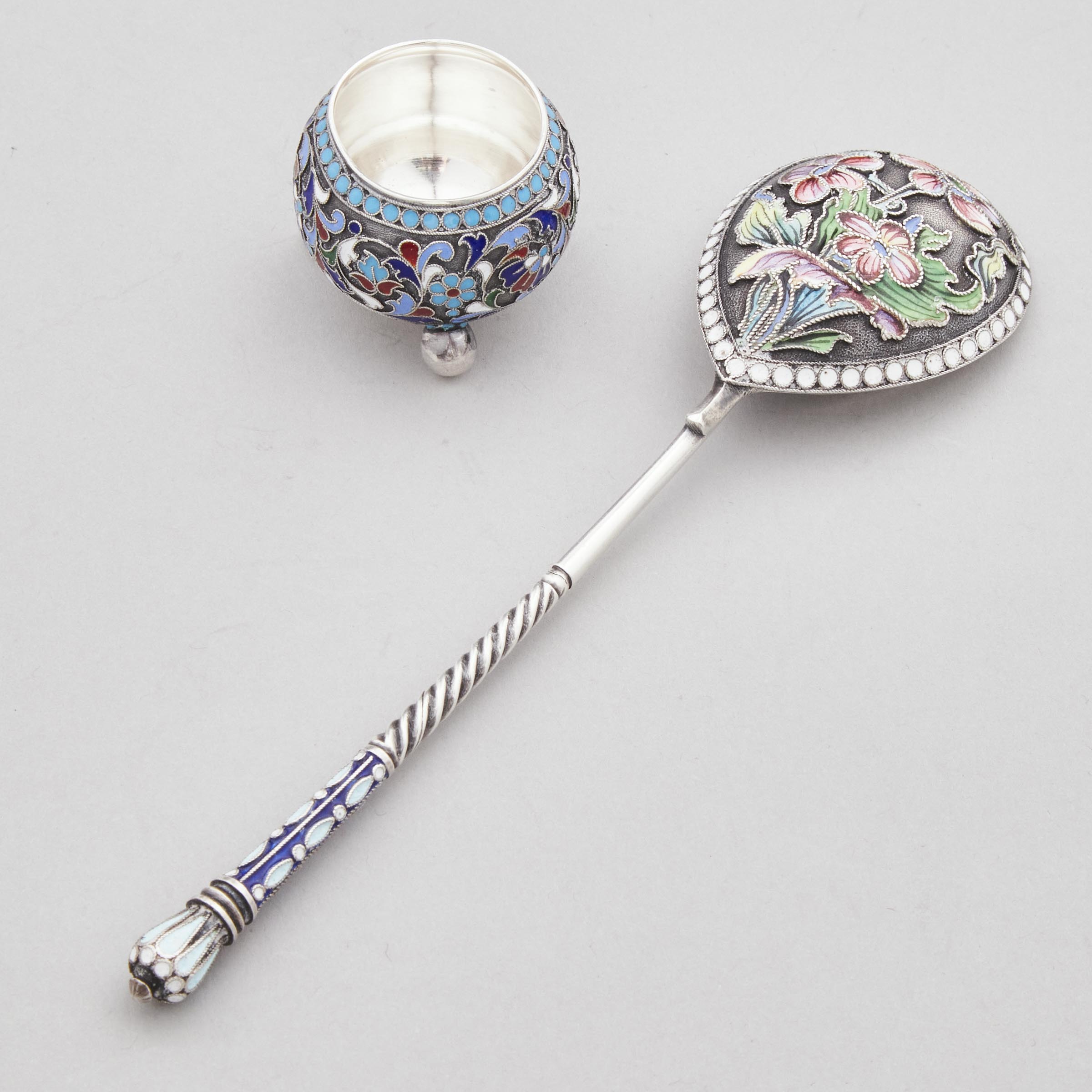 Russian Silver and Shaded Cloisonné