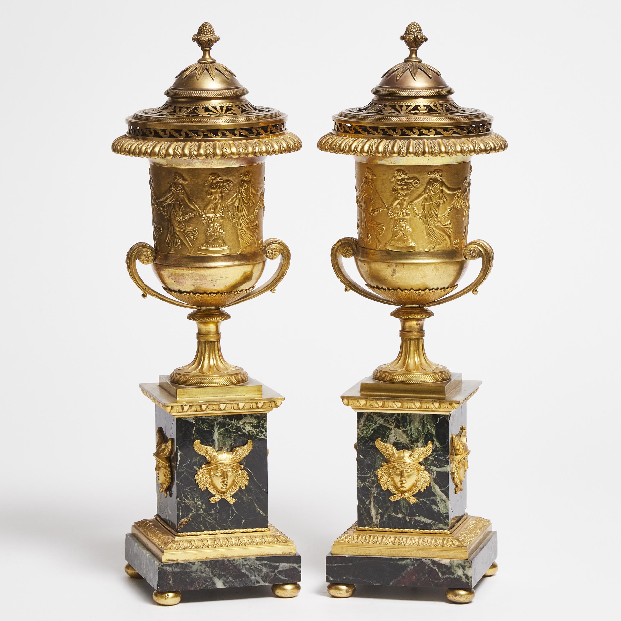 Pair of French Neoclassical Gilt Bronze