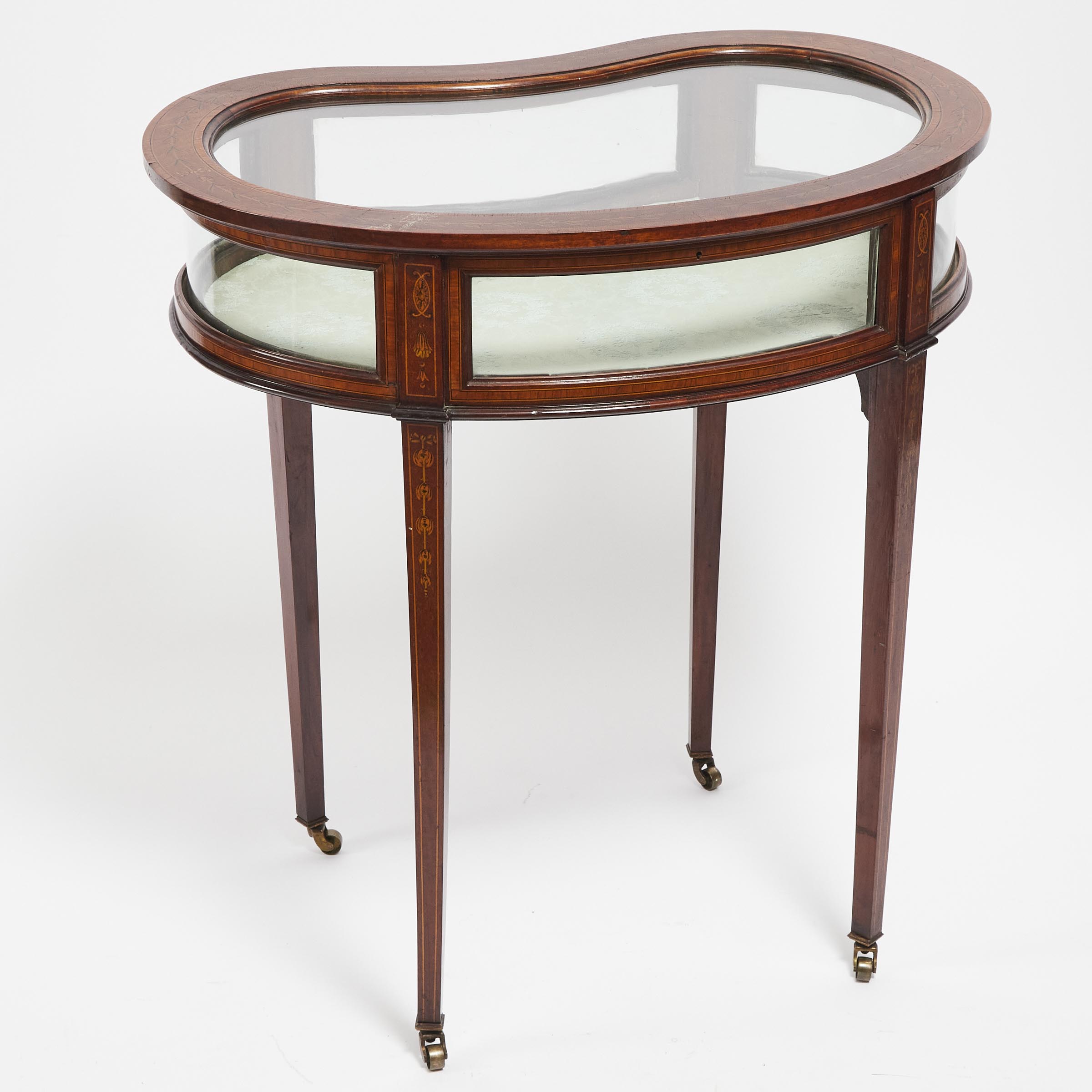 Edwardian Regency Inlaid Mahogany Vitrine