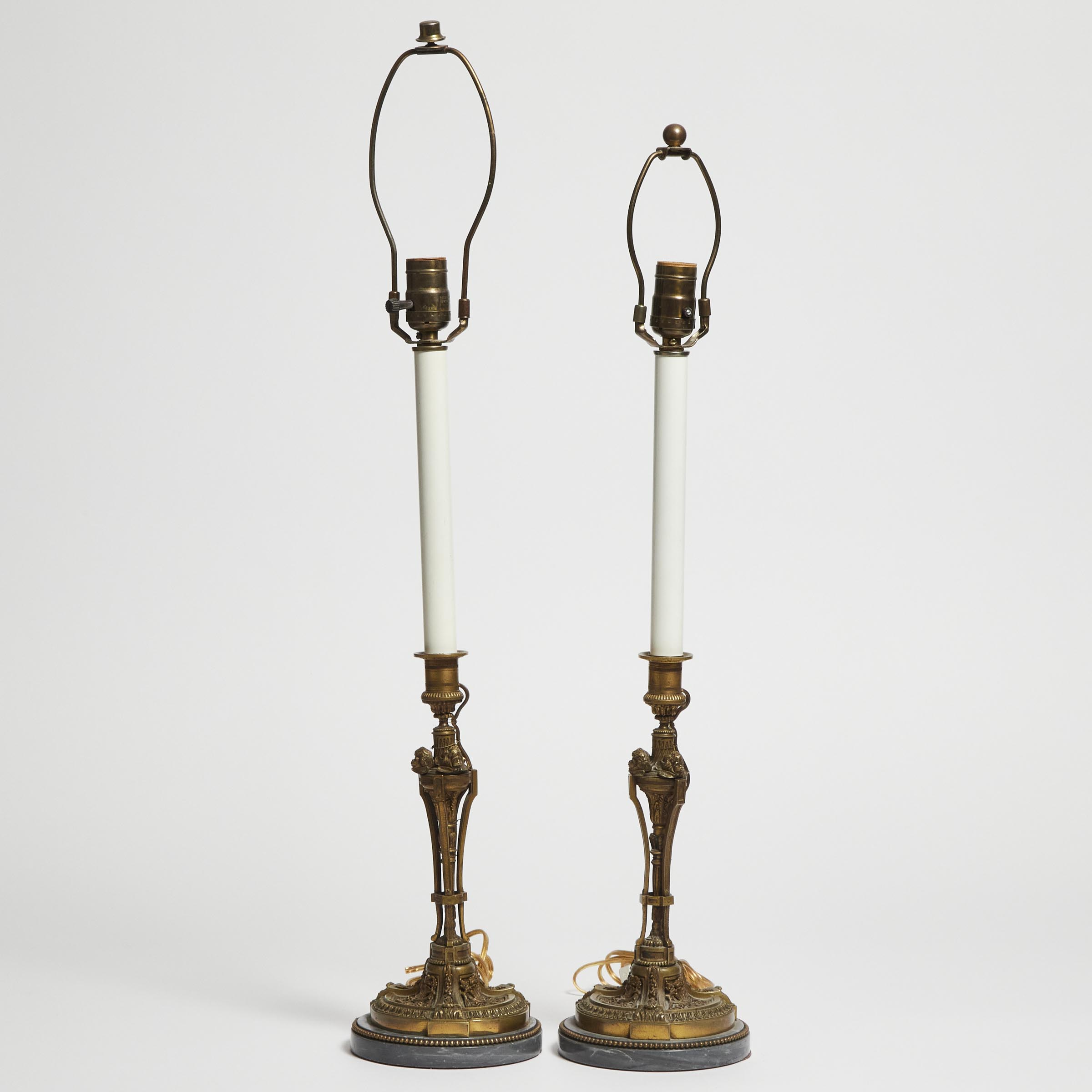 Pair of Napoleon III Gilt Bronze Candlesticks