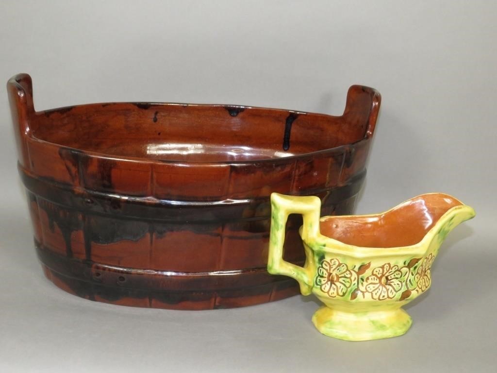 2 PIECES OF FOLK ART REDWARE BY BREININGER