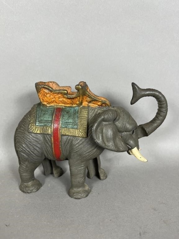 HUBLEY TRICK ELEPHANT MECHANICAL BANKca.