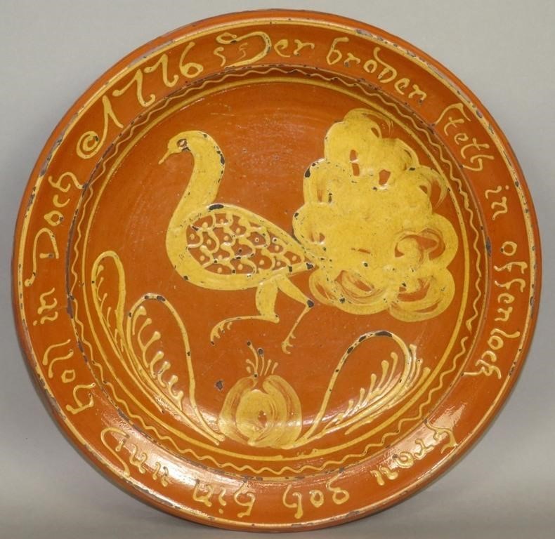 FOLK ART SLIPWARE CHARGER WITH 2fb0dc3