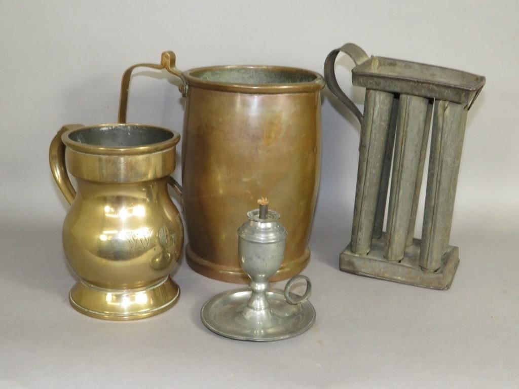 4 PIECES OF METALWAREca. 1830-1880;